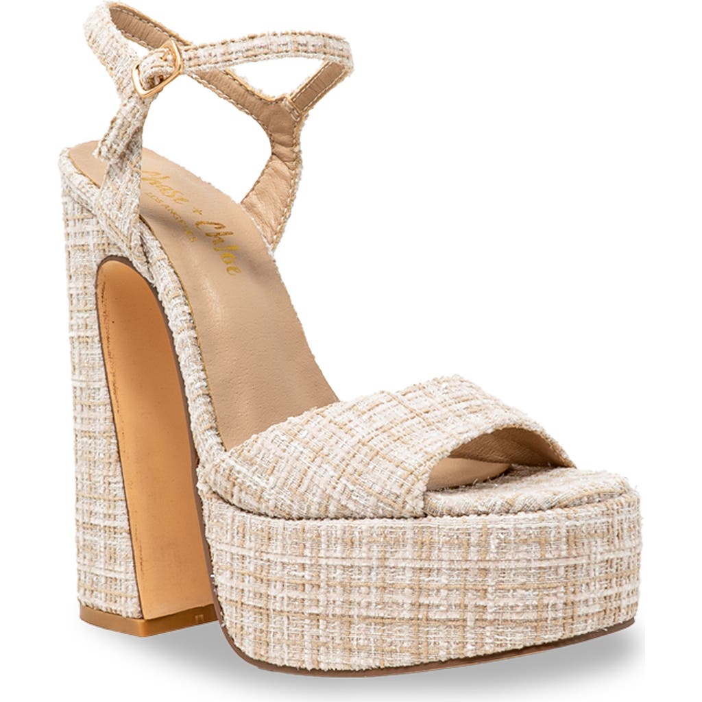 CHASE & CHLOE CHASE AND CHLOE TWEED PLATFORM SANDAL