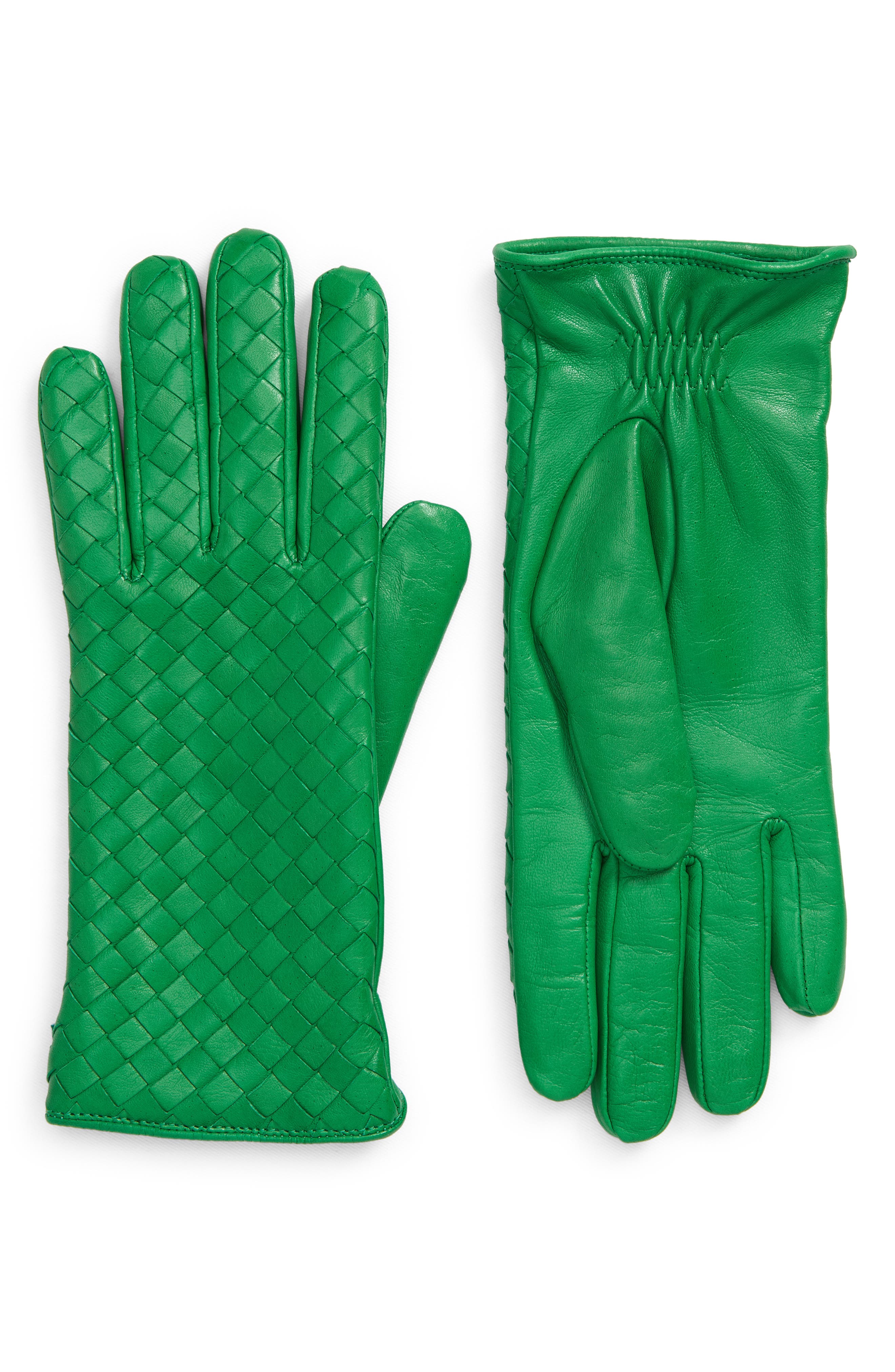 AGNELLE Rainbow Lambskin Leather Gloves Sz.7.5 