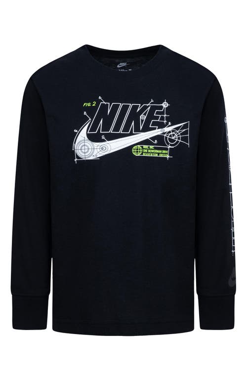 Shop Nike Kids' Future Utility Long Sleeve Graphic T-shirt In Black