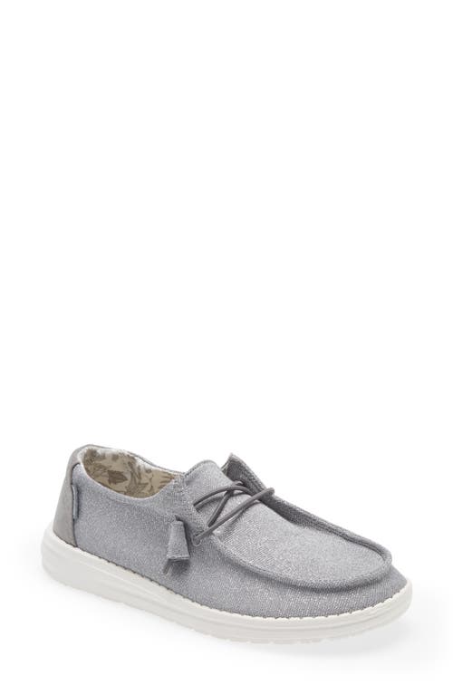 Hey Dude Wendy Sparkling Stretch Boat Shoe in Sparkling Grey