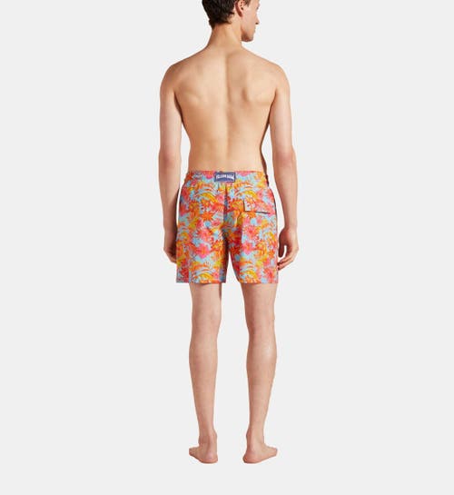 Shop Vilebrequin Tahiti Flowers Swim Trunks In Santorin