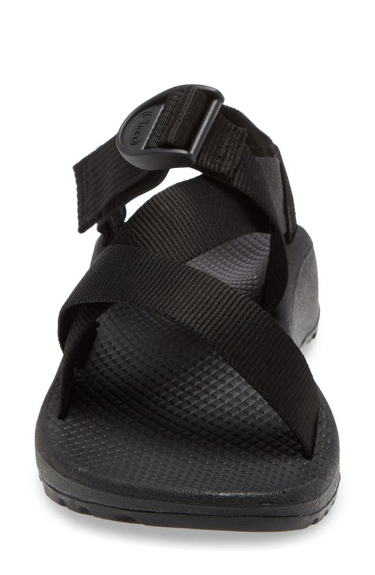 Shop Chaco Mega Z/cloud Sport Sandal In Solid Black Fabric