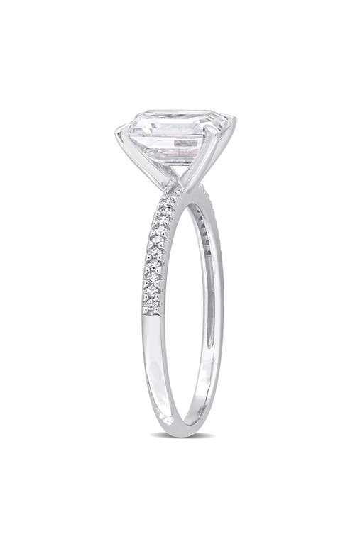 Delmar 14k Gold Created Moissanite Engagement Ring In White/silver