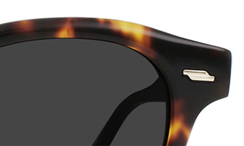 Shop Raen Kostin 48mm Polarized Round Sunglasses In Ristretto Tortoise/ Smoke