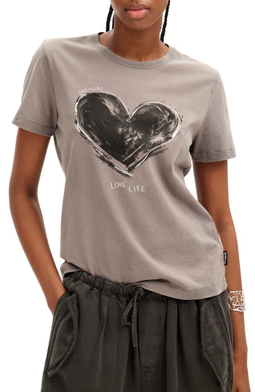 Desigual Core Graphic T-shirt In Black/grey