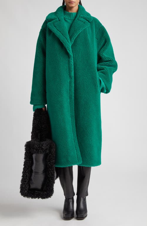 Stand Studio Maria Faux Shearling Coat in Jade Green at Nordstrom, Size 0 Us