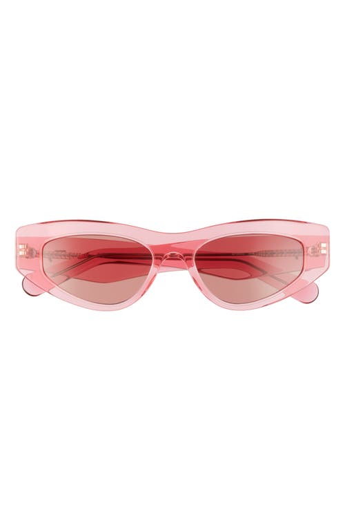 Ferragamo 53mm Cat Eye Sunglasses In Crystal Pink/blue