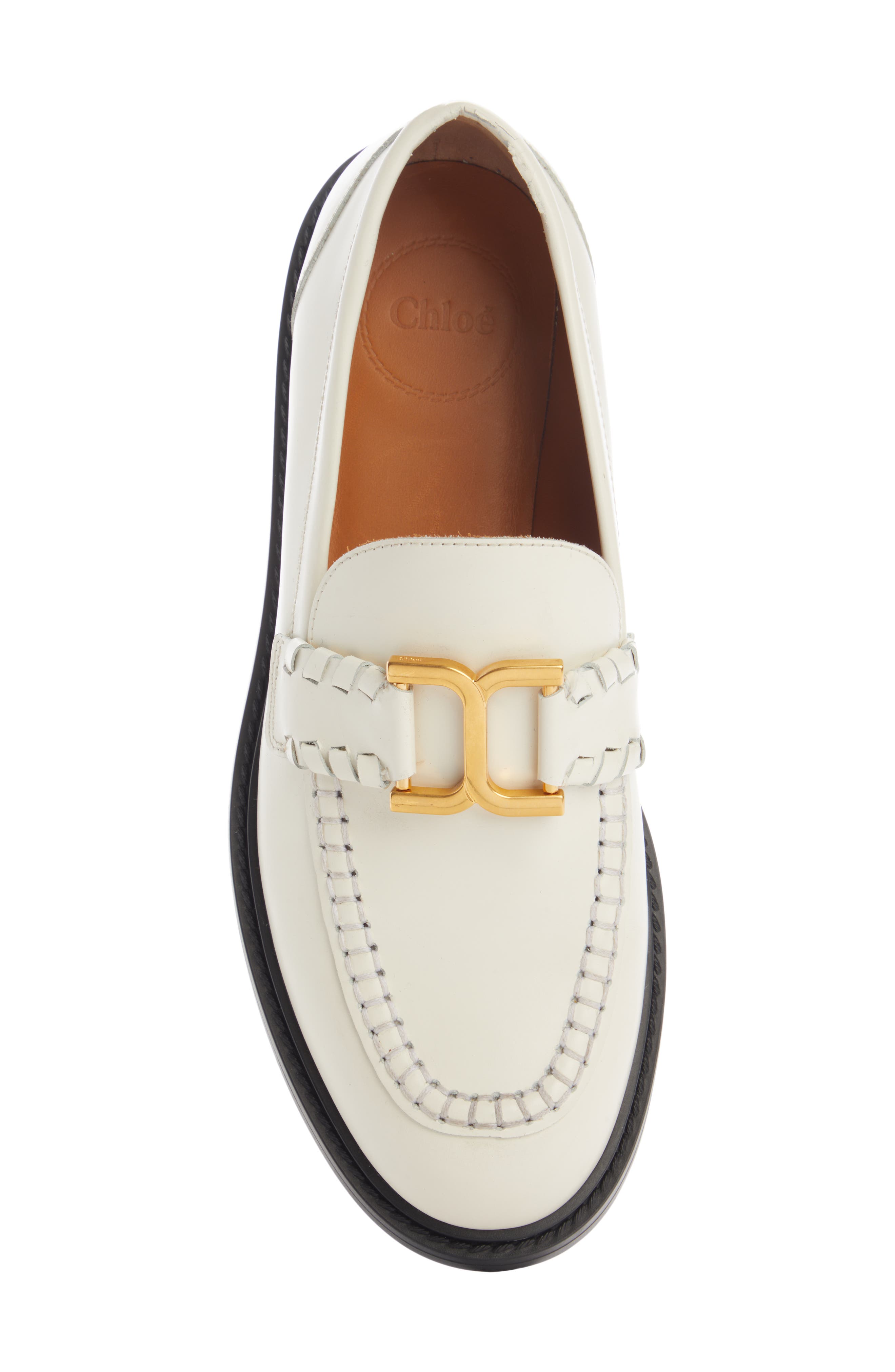Marcie Leather Loafers in White - Chloe