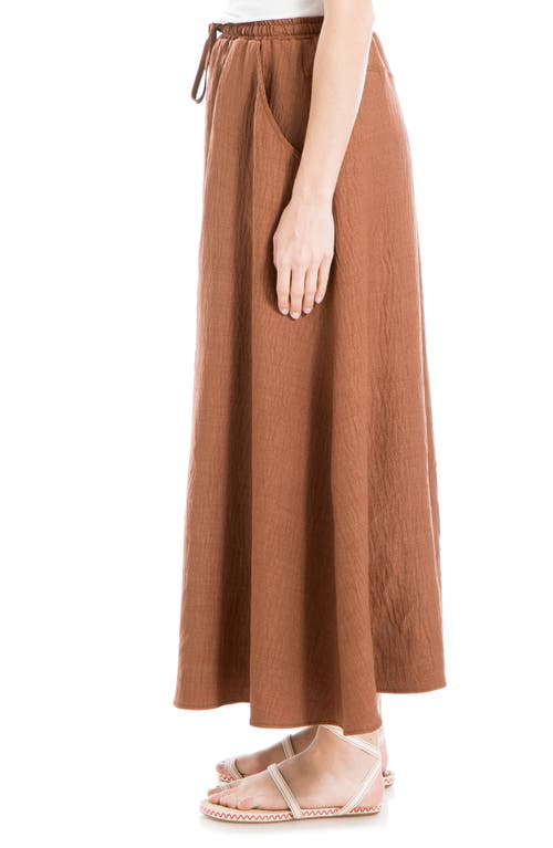 Max Studio Textured Crop Maxi Skirt In Chestnut