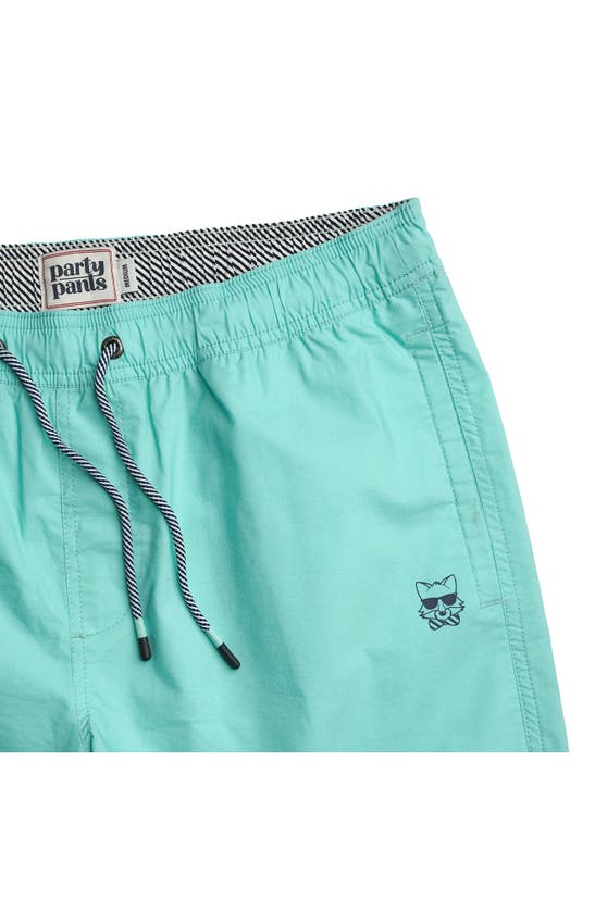 Party Pants Solid Vintage Volley Swim Shorts In Mint Green