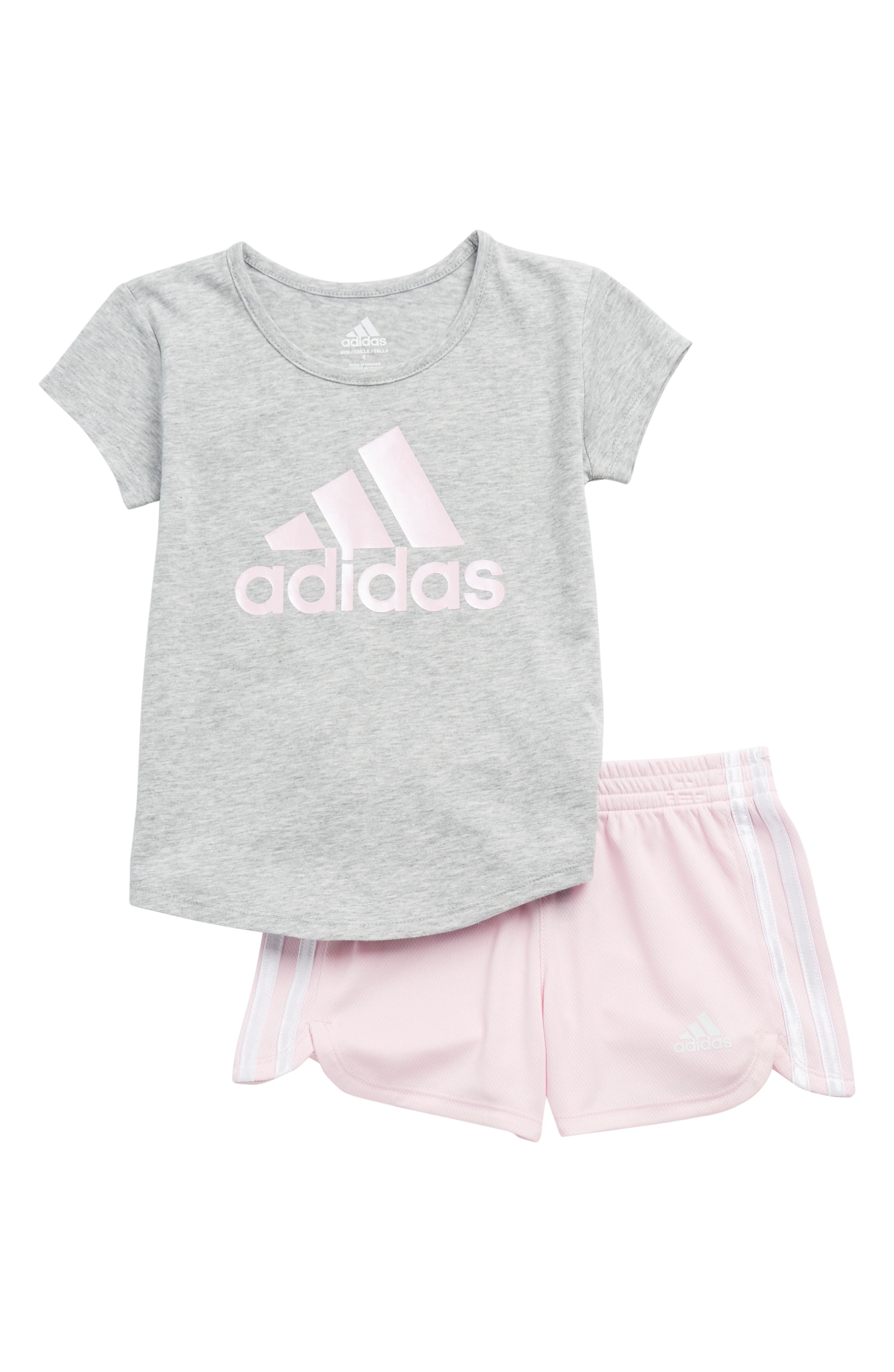 adidas crop top and shorts set