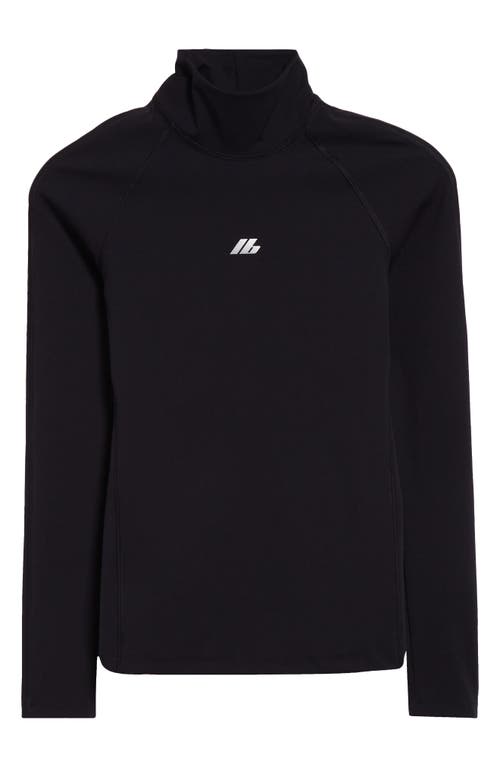 Balenciaga Activewear Logo Fitted Turtleneck Top 1081 Black/Reflective at Nordstrom,
