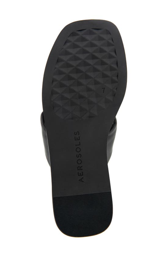 Shop Aerosoles Bond Twisted Strap Sandal In Black Leather