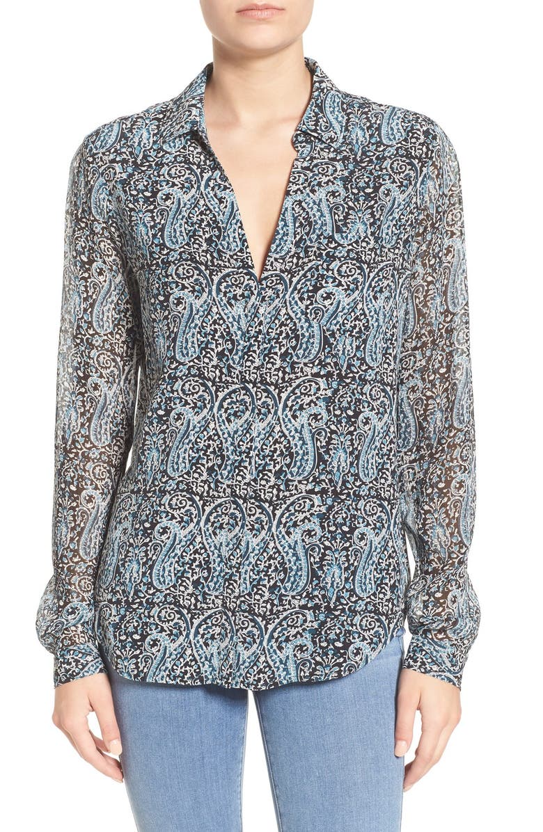 PAIGE 'Everleigh' Paisley Silk Blouse | Nordstrom
