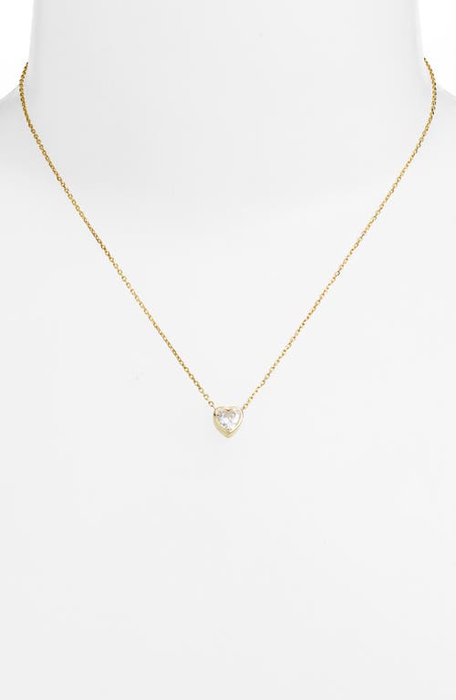 Shop Shymi Mini Heart Bezel Pendant Necklace In Gold/white/heart