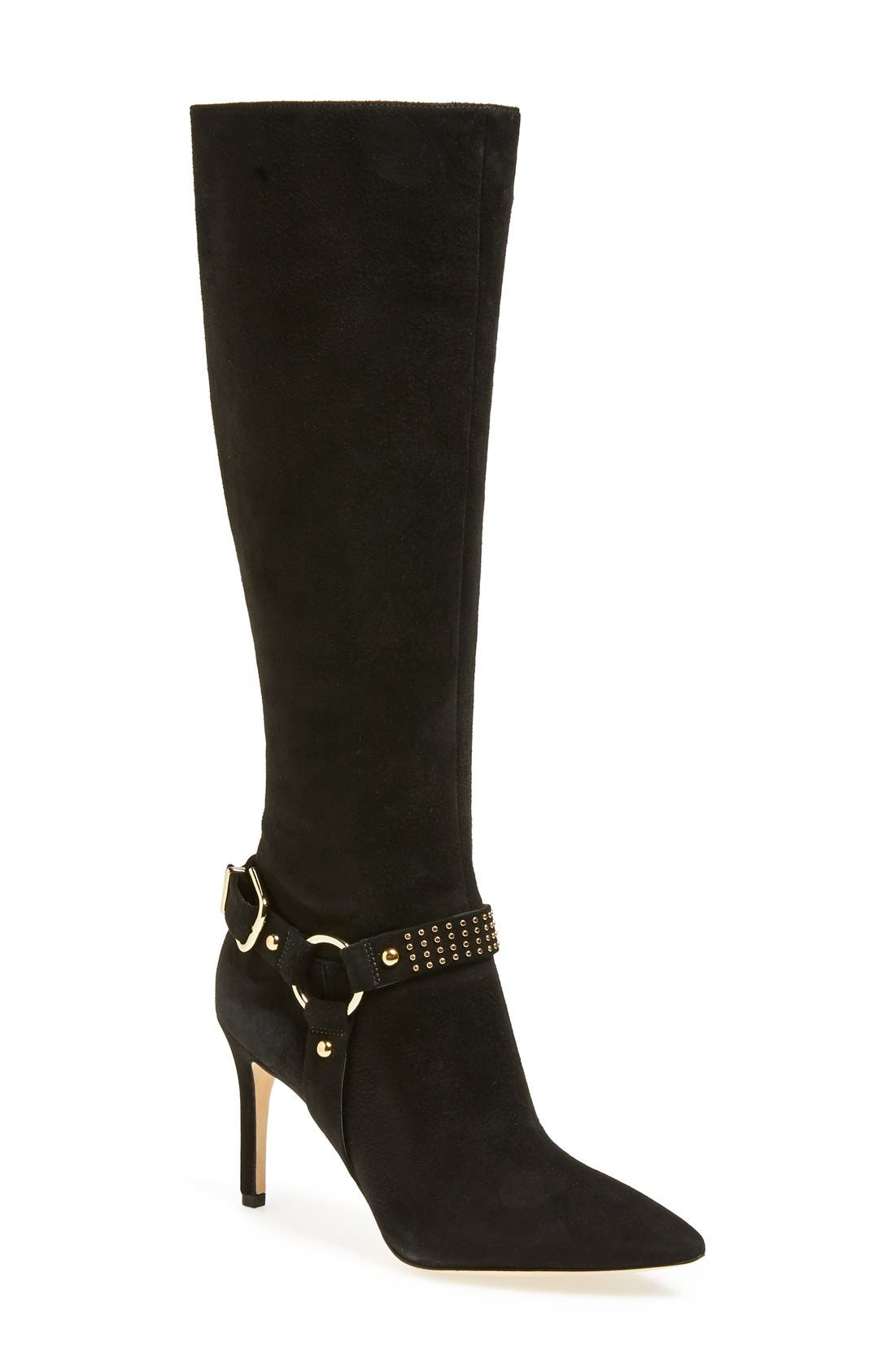 Via Spiga 'Cinda' Studded Halter Strap Knee High Boot (Narrow Calf