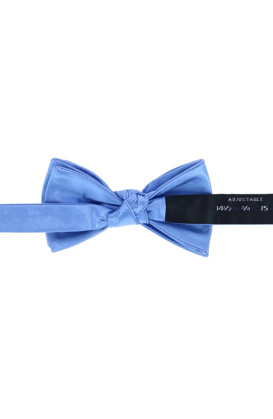 Shop Trafalgar Sutton Solid Silk Bow Tie In Light Blue