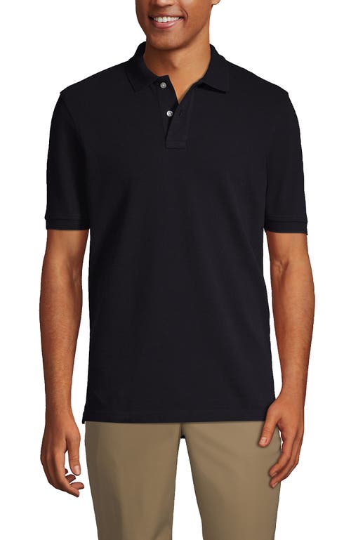 Shop Lands' End School Uniform Young  Short Sleeve Mesh Polo Shirt In Black