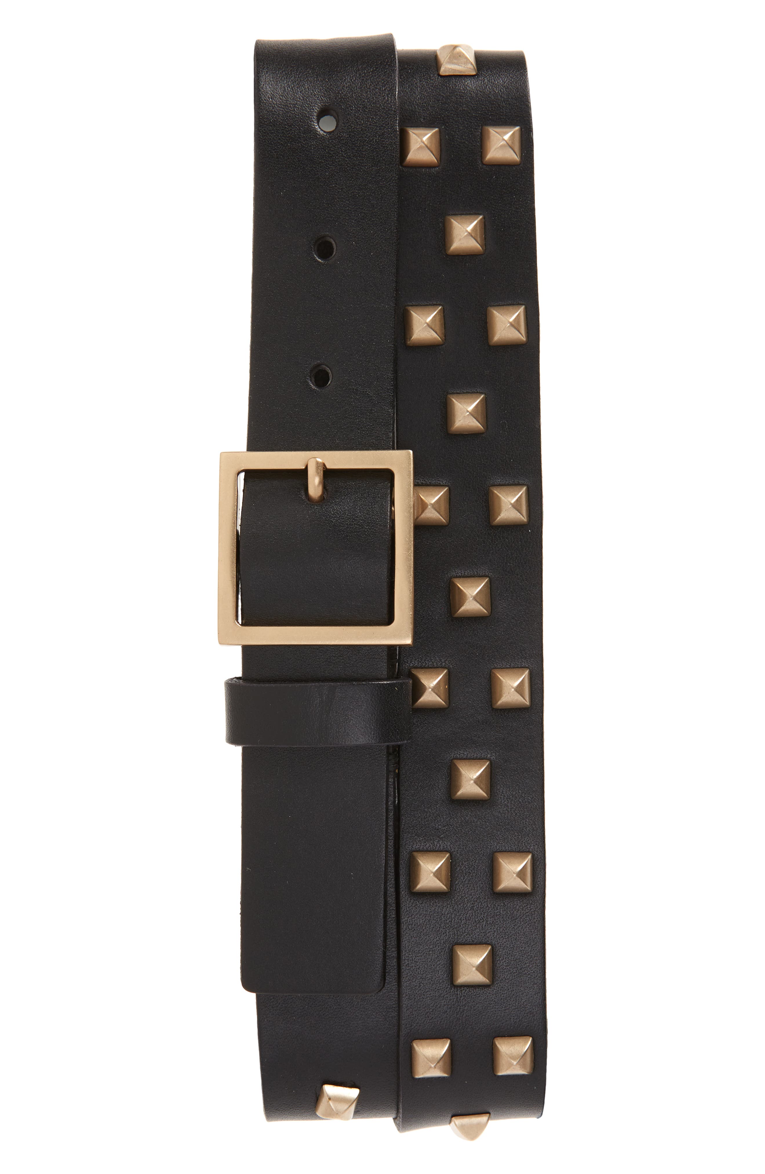 AllSaints Pyramid Stud Leather Belt Nordstrom