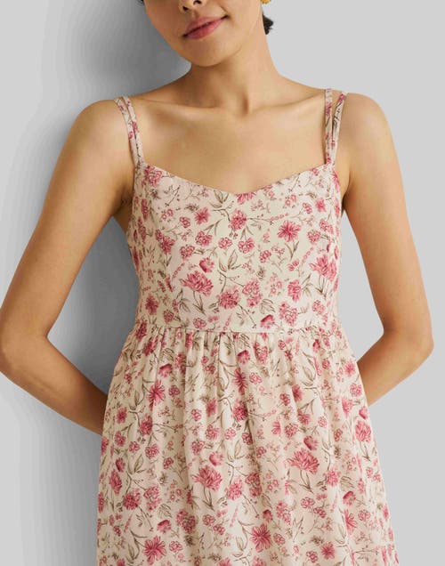 Reistor Strappy Gathered Midi Dress In Petal Fusion