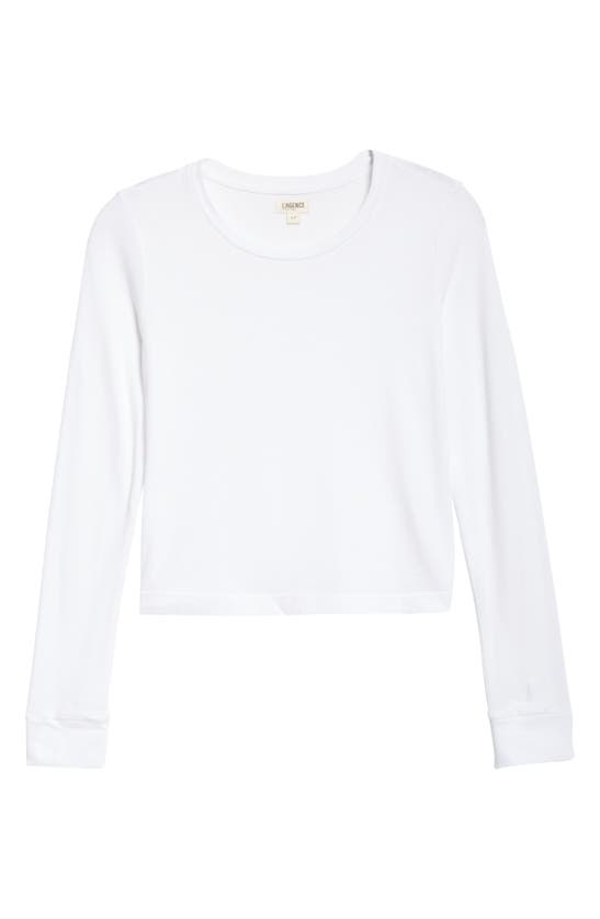 Shop L Agence Benny Crewneck Crop T-shirt In White