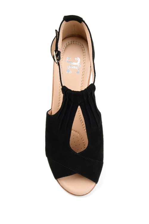 Shop Journee Collection Kedzie Wedge Sandal In Black
