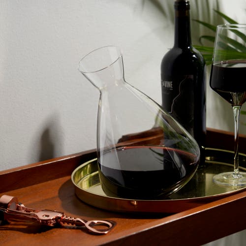 Viski Rolling Crystal Wine Decanter In Clear