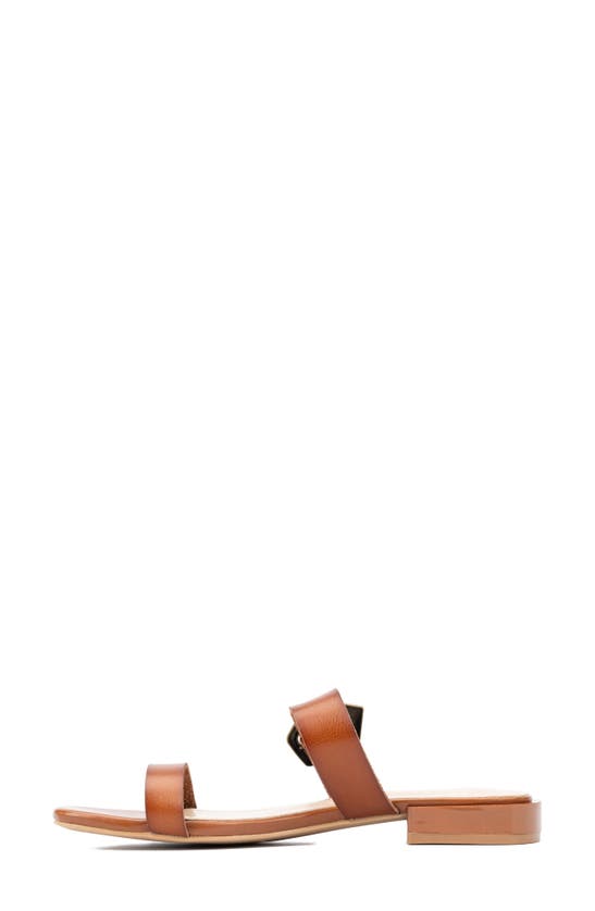 New York And Company Helga Women's Big Buckle Sandal In Brown
