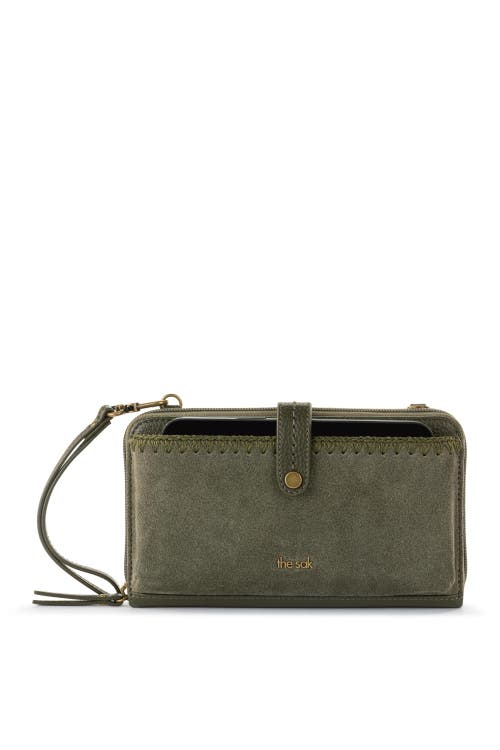 Shop The Sak Iris Smartphone Crossbody In Moss Suede