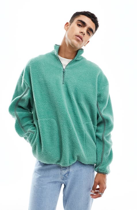 ASOS DESIGN heavyweight oversized half zip sweatshirt in dark