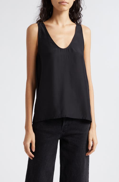 ATM Anthony Thomas Melillo Silk Charmeuse Tank Top in Black 