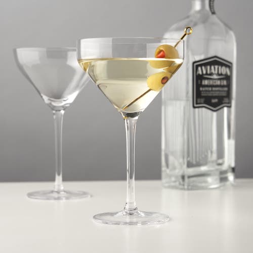 Viski Raye Crystal Angled Martini Glasses Set Of 2 In Clear