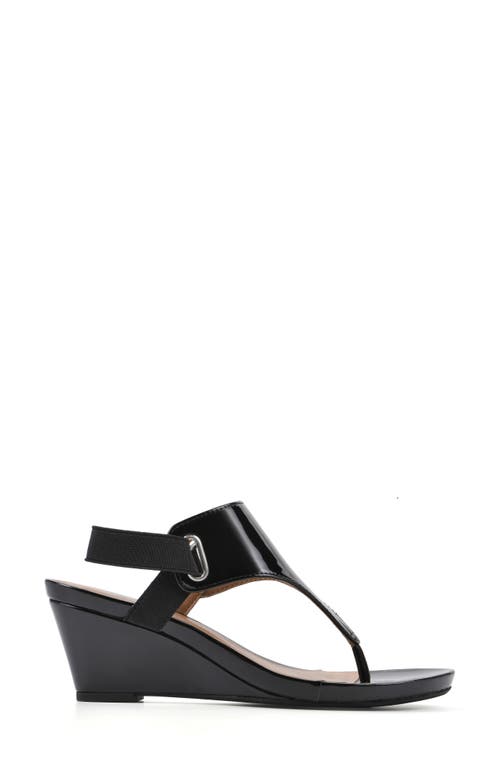Shop White Mountain Footwear All Dres Wedge Sandal In Black/patent/smooth