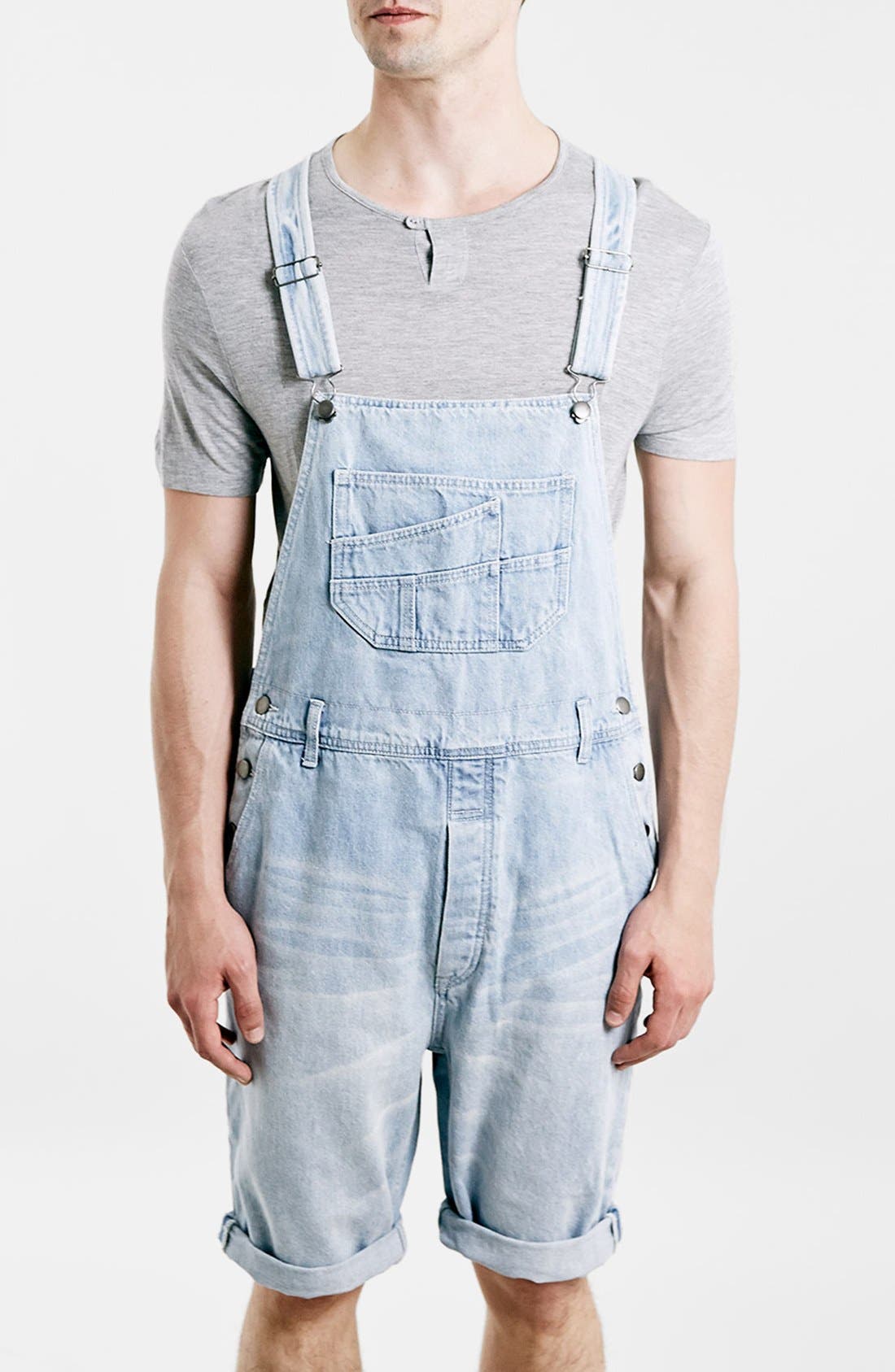 Topman Denim Overall Shorts Nordstrom