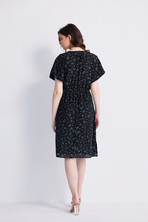 Reistor Gathered Knee-length Dress In Ditzy Wildflowers