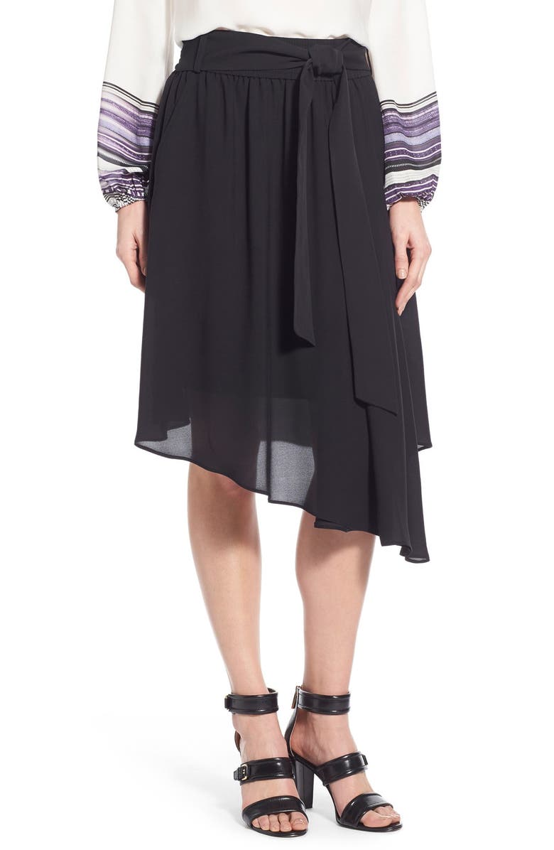 Kobi Halperin 'Bria' Tie Waist Asymmetrical Silk Skirt | Nordstrom
