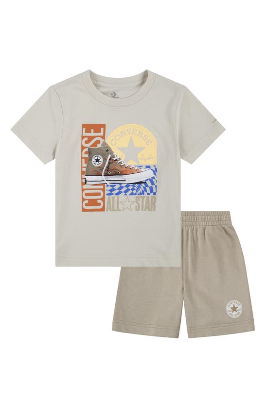 Shop Converse Kids' T-shirt & Shorts Set In Nutty Granola