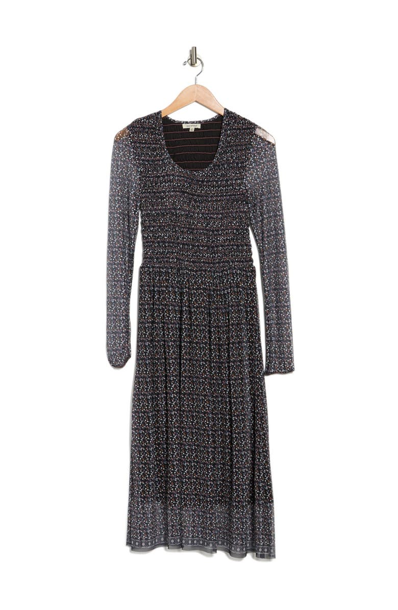MAX STUDIO Printed Overlay Dress, Main, color, BLACK/BLUSH