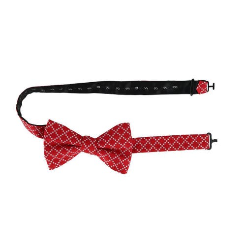 Trafalgar Rowan Geometric Pattern Silk Bow Tie In Red