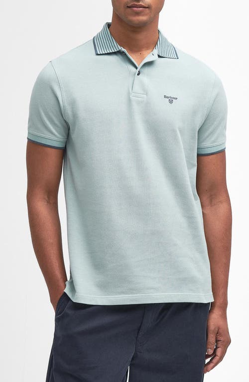 Shop Barbour Denwick Polo Shirt In Blue Chalk