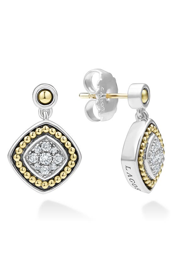 Shop Lagos Rittenhouse Diamond Pavé Drop Earrings In Silver