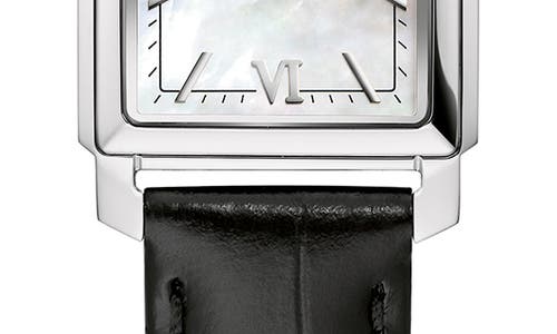 Shop Bulova Sutton Mother-of-pearl Leather Strap Watch, 21mm In Silverone