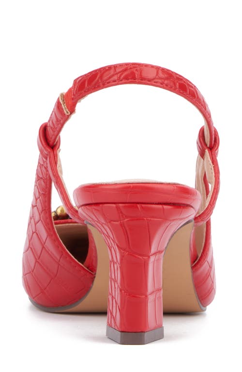 New York And Company Ilona Horsebit Slingback Pump In Red Croc