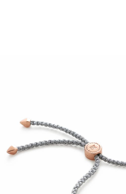 Monica Vinader Engravable Linear Friendship Bracelet In Rose Gold/silver Metallica