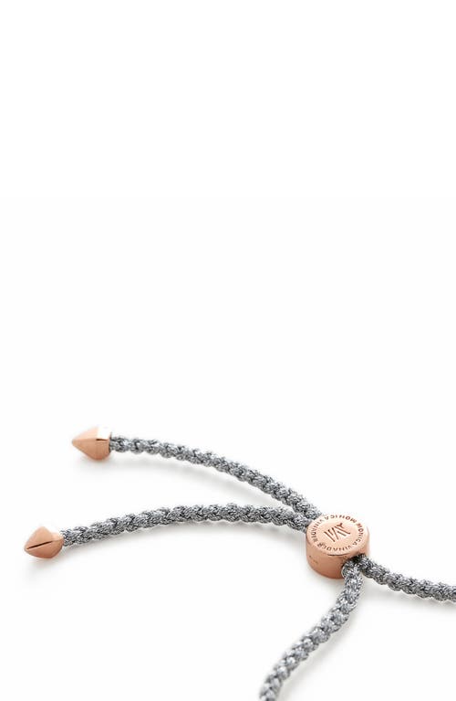 Shop Monica Vinader Engravable Linear Friendship Bracelet In Rose Gold/silver Metallica