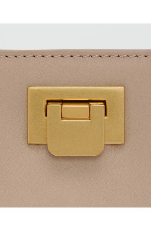 Shop Mango Mini Faux Leather Shopper Bag In Light/pastel Brown