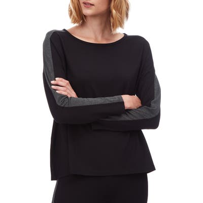 The White Company Side Stripe Jersey Tee, Black