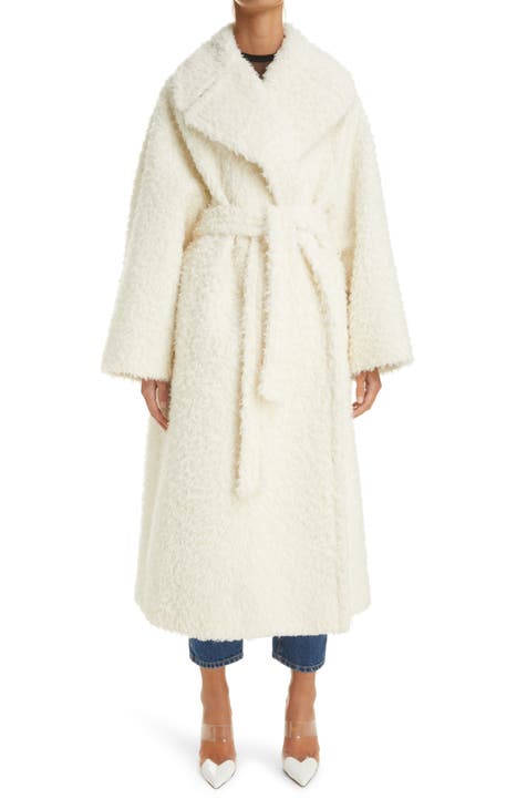 Alaïa Textured Alpaca & Cotton Wrap Coat | Nordstrom