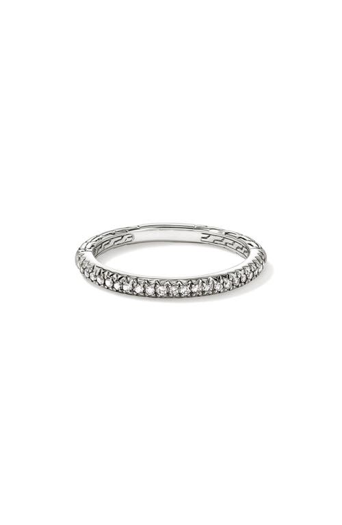 John Hardy Jh Essentials Pavé Band Ring, Diamonds, 2mm In Silver