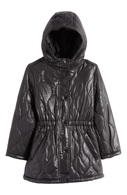 Urban Republic Kids' Quilted Hooded Jacket in Black